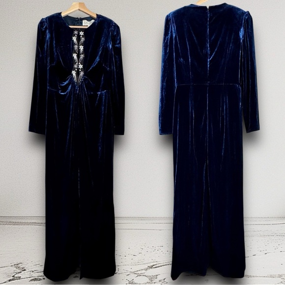 NWT SALONI Jinx C Dress in Navy Stars Embroidery Size 8 - Picture 4 of 17